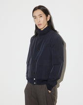 Unlined Valastarino jacket in water repellent peach touch cotton/nylon fabric. Blue - Navy