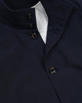 Unlined Valastarino jacket in water repellent peach touch cotton/nylon fabric. Blue - Navy