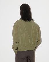 Baker bomber jacket in water repellent peach touch cotton/nylon fabric, unlined. Green - Alligator
