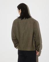 Ayler linen overshirt jacket, unlined. Green - Oliva