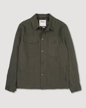 Ayler linen overshirt jacket, unlined. Green - Oliva