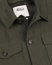 Ayler linen overshirt jacket, unlined. Green - Oliva