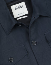 Ayler linen overshirt jacket, unlined. Blue - Blu notte