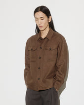Ayler linen overshirt jacket, unlined. Brown - Caramello