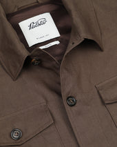 Ayler linen overshirt jacket, unlined. Brown - Caramello