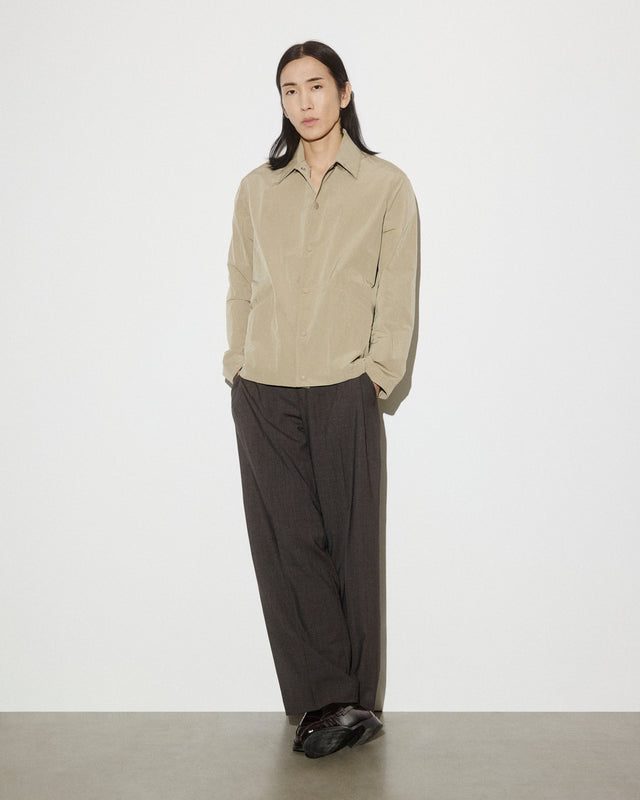 Potter coach jacket in water repellent peach touch cotton/nylon fabric, unlined. Beige - Sabbia