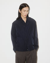 Potter coach jacket in water repellent peach touch cotton/nylon fabric. Blue - Navy