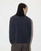 Potter coach jacket in water repellent peach touch cotton/nylon fabric. Blue - Navy