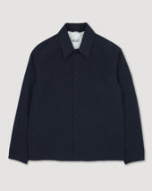 Potter coach jacket in water repellent peach touch cotton/nylon fabric. Blue - Navy