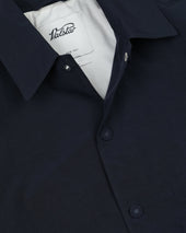 Potter coach jacket in water repellent peach touch cotton/nylon fabric. Blue - Navy