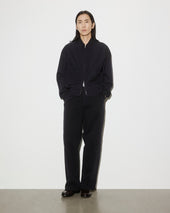 Stan bomber jacket in 2 ply virgin wool fabric. Blue - Navy