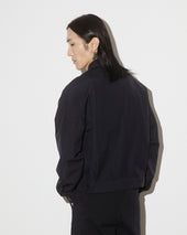 Stan bomber jacket in 2 ply virgin wool fabric. Blue - Navy