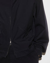 Stan bomber jacket in 2 ply virgin wool fabric. Blue - Navy