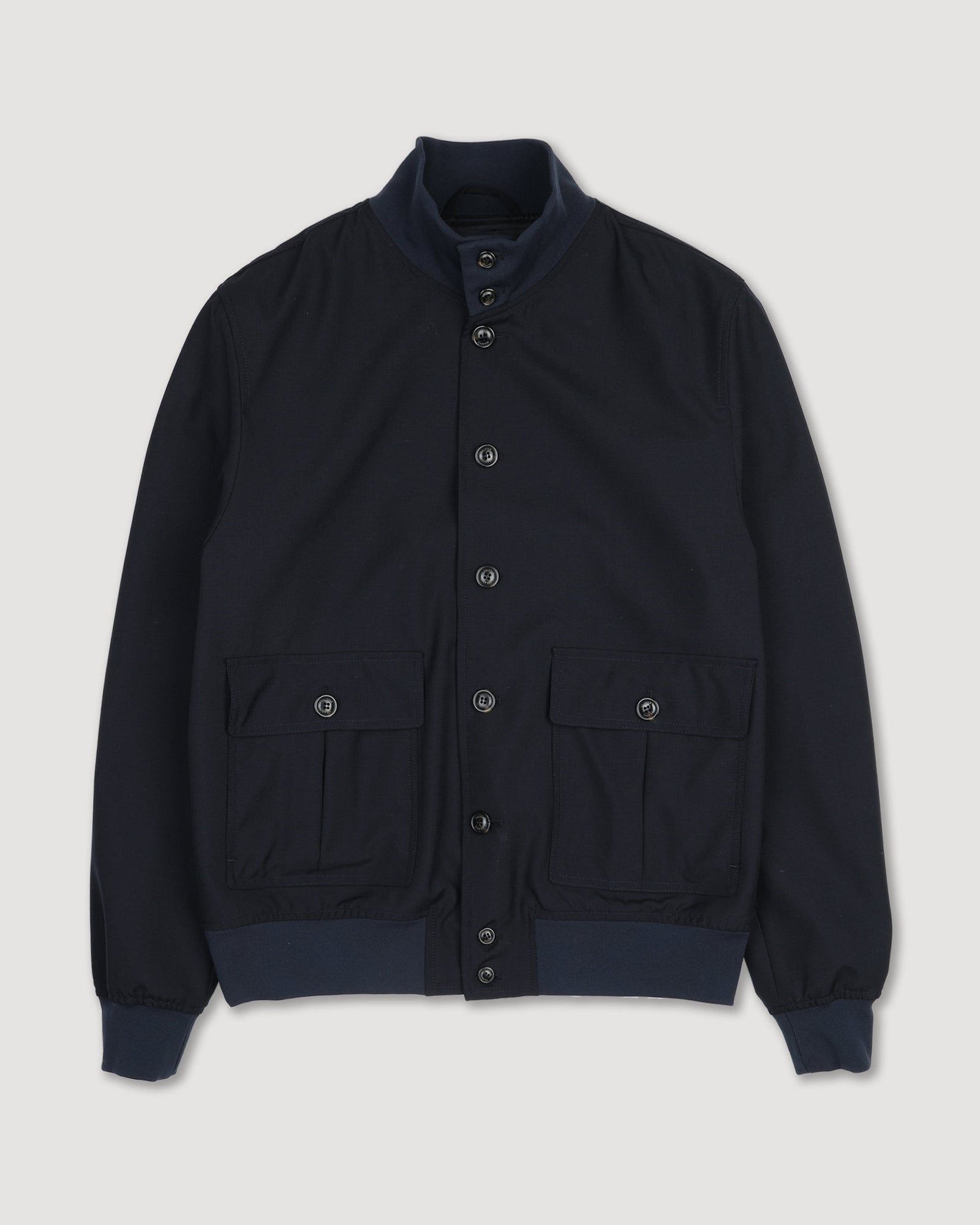 Valstarino Jacket In 2 Ply Virgin Wool Fabric Blue
