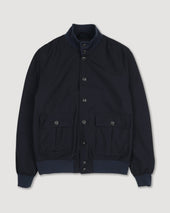Valstarino jacket in 2 ply virgin wool fabric. Blue - Navy