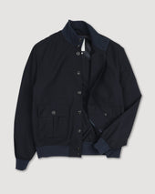 Valstarino jacket in 2 ply virgin wool fabric. Blue - Navy