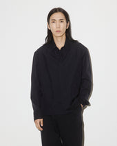 Poter coach jacket in 2 ply virgin wool fabric. Blue - Navy