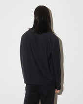 Poter coach jacket in 2 ply virgin wool fabric. Blue - Navy