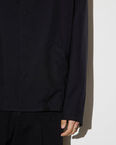 Poter coach jacket in 2 ply virgin wool fabric. Blue - Navy