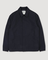 Poter coach jacket in 2 ply virgin wool fabric. Blue - Navy