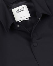 Poter coach jacket in 2 ply virgin wool fabric. Blue - Navy