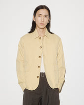 Nils jacket in peach-touch cotton canvas, unlined. Yellow - Propoli