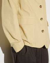 Nils jacket in peach-touch cotton canvas, unlined. Yellow - Propoli