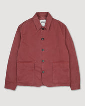 Nils jacket in peach-touch cotton canvas, unlined. Red - Tabasco