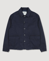 Nils jacket in peach-touch cotton canvas, unlined. Blue - Blu