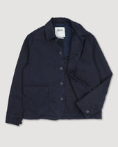 Nils Jacket In Peach Touch Cotton Canvas Unlined Blu