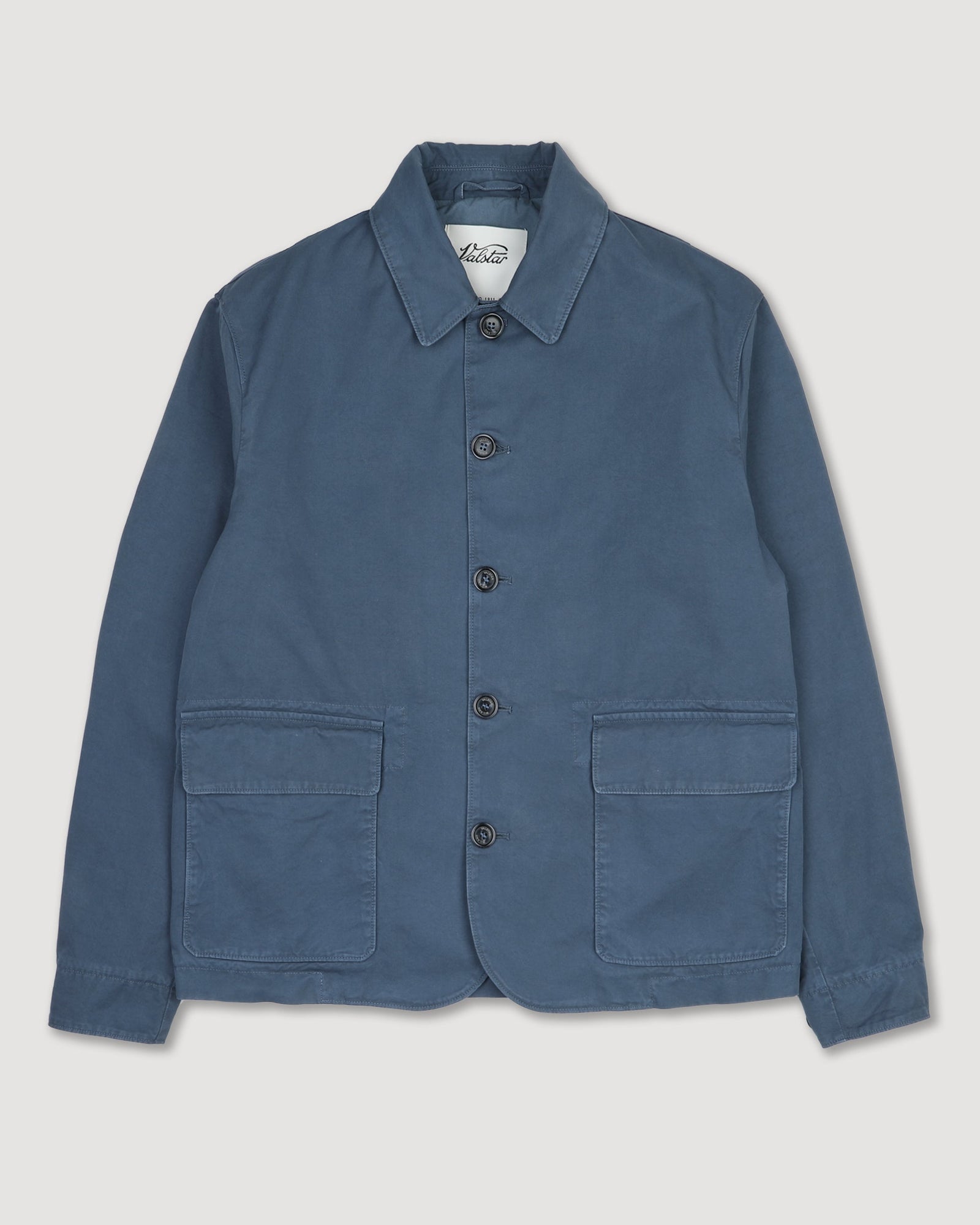 Nils Jacket In Peach Touch Cotton Canvas Unlined Blue Balena