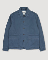 Nils jacket in peach-touch cotton canvas, unlined. Blue - Balena