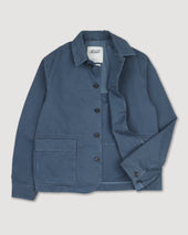 Nils Jacket In Peach Touch Cotton Canvas Unlined Blue Balena