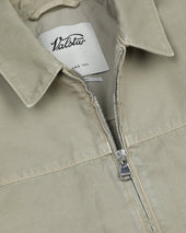 Bob Zip Jacket In Peach Touch Cotton Canvas Unlined Green Artichoke