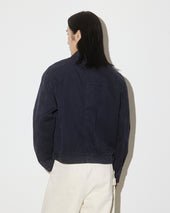Bob Zip Jacket In Peach Touch Cotton Canvas Unlined Blu