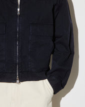 Bob Zip Jacket In Peach Touch Cotton Canvas Unlined Blu