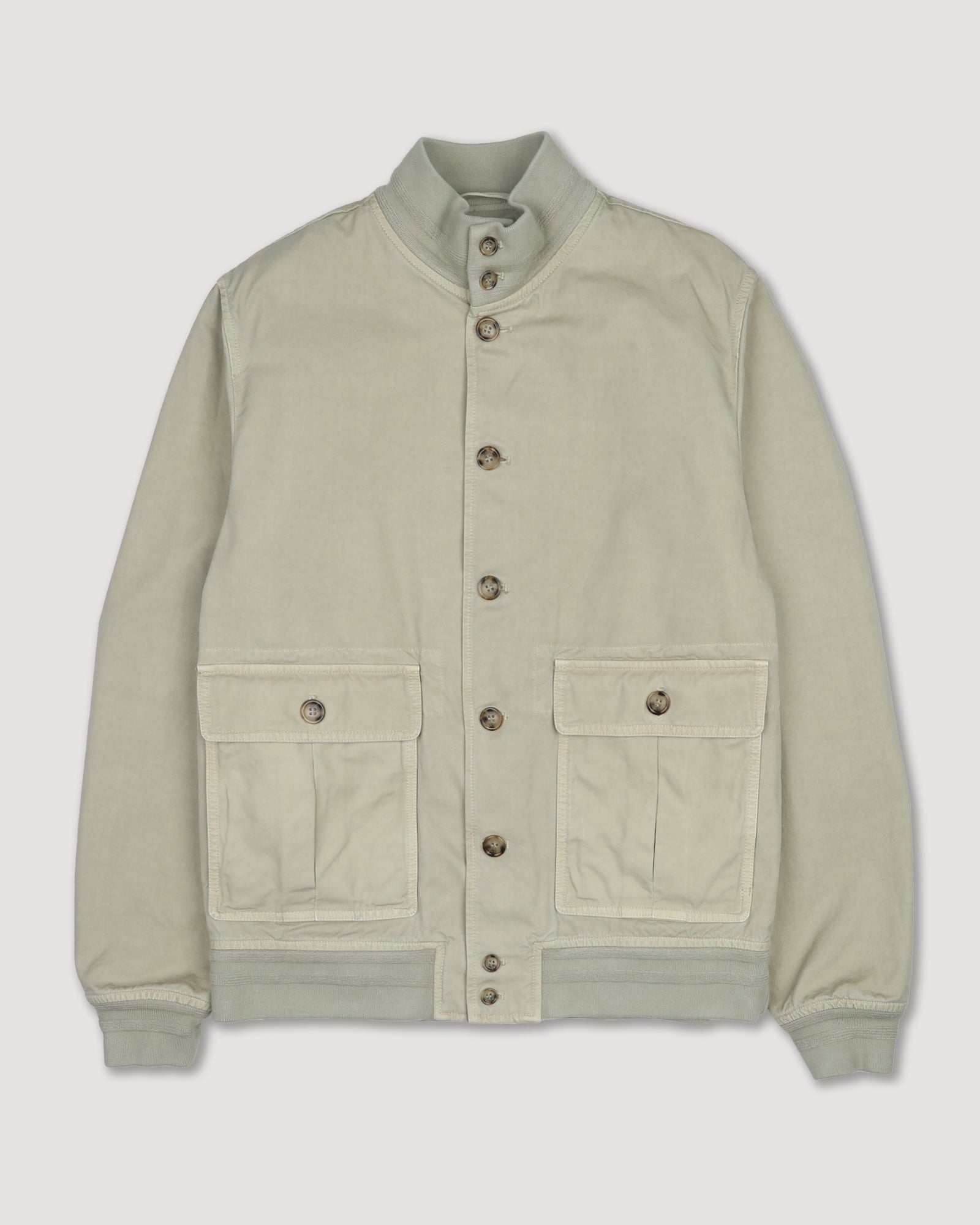 Unlined Valastarino Jacket In Peach Touch Cotton Canvas Green Artichoke
