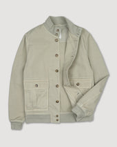 Unlined Valastarino Jacket In Peach Touch Cotton Canvas Green Artichoke