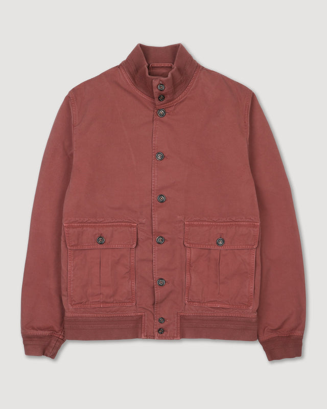 Unlined Valastarino jacket in peach-touch cotton canvas. Orange - Tabasco