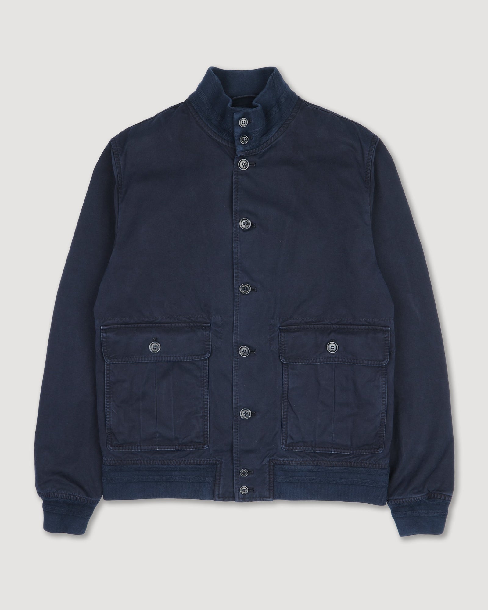 Unlined Valastarino Jacket In Peach Touch Cotton Canvas Blu