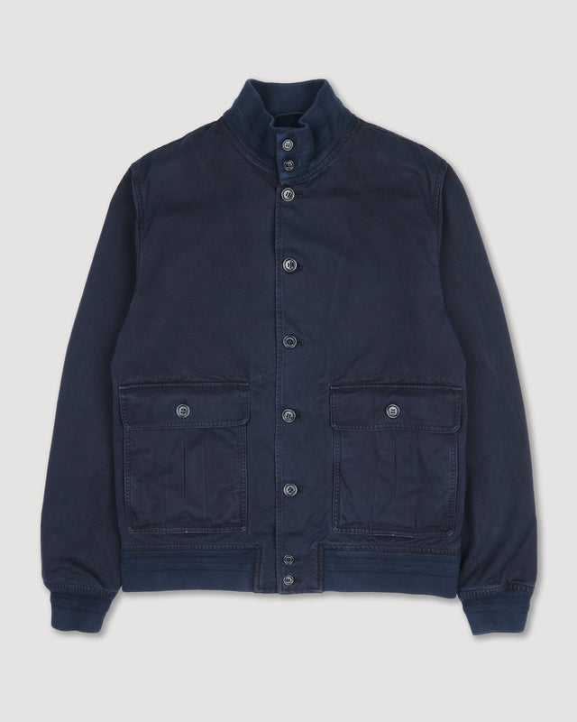 Unlined Valastarino jacket in peach-touch cotton canvas. Blue - Blu