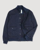 Unlined Valastarino Jacket In Peach Touch Cotton Canvas Blu