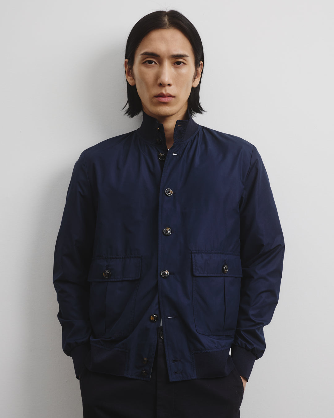 Packable Valstarino Jacket In Water Repellent Technical Microfiber Fabric Blue
