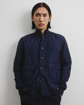Packable Valstarino jacket in water repellent technical microfiber fabric. Blue - Navy