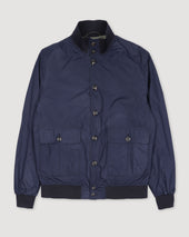 Packable Valstarino jacket in water repellent technical microfiber fabric. Blue - Navy