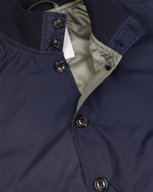 Packable Valstarino jacket in water repellent technical microfiber fabric. Blue - Navy