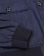 Packable Valstarino jacket in water repellent technical microfiber fabric. Blue - Navy