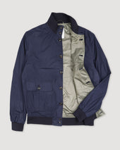 Packable Valstarino jacket in water repellent technical microfiber fabric. Blue - Navy