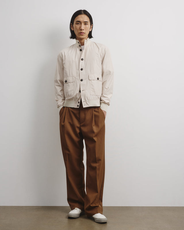Packable Valstarino jacket in water repellent technical microfiber fabric. Cream - Ivory