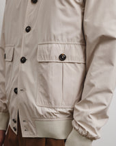 Packable Valstarino jacket in water repellent technical microfiber fabric. Cream - Ivory
